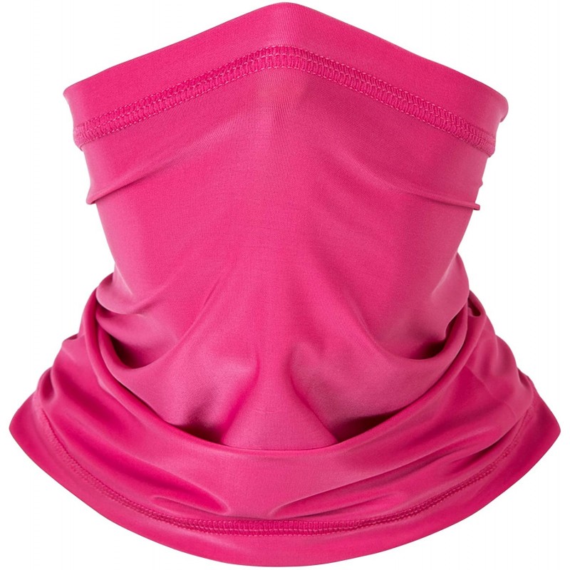 Skullies & Beanies Neck Gaiter Face Mask Bandana Shield Filters Multi-purpose Balaclava Headwear - Rose Red - C818LMZKA4Y $21.34