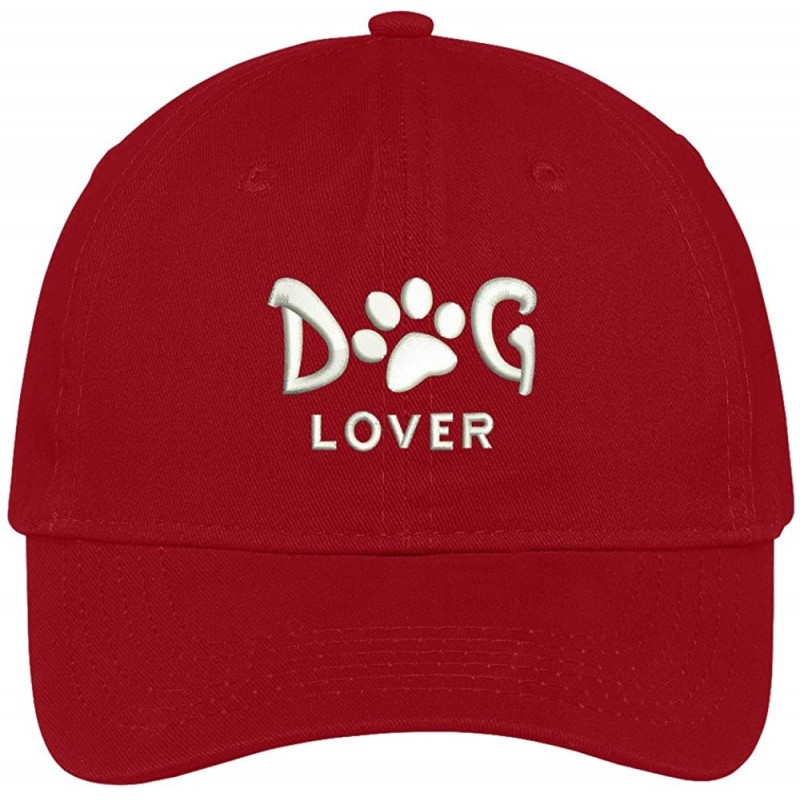 Baseball Caps Dog Lover Embroidered Soft Low Profile Cotton Cap Dad Hat - Red - CJ17WUSWN83 $34.26
