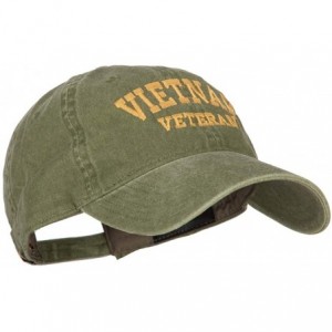 Baseball Caps Vietnam Veteran Embroidered Washed Cap - Olive - CX18X6MTXQ5 $18.42