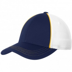 Baseball Caps Piped Mesh Back Cap. STC29 - Gold/True Navy/White - CX17YDZT9XQ $21.91