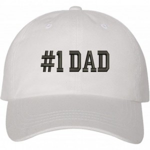 Baseball Caps 1 Dad Baseball Hat - White Baseball Cap- Unisex - CT18EY6YCQX $36.40