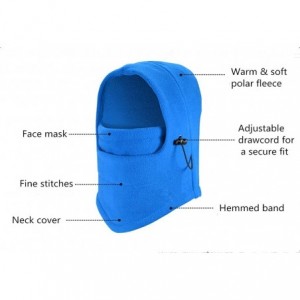Balaclavas Balaclava Helmet Windproof Ski Mask Soft Warm Fleece Hat for Winter Outdoor Sports - Blue & Grey - CD18ZSTMS5X $18.40