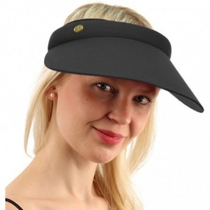 Sun Hats UPF UV Sun Protection Wide 100% Cotton Brim Clip Visor Beach Golf Cap Hat XS - Black - CF183NGRZZ3 $20.90