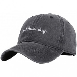 Baseball Caps Vintage Hat Bad-Hair-Day Dad Embroidered Baseball-Cap Distressed - Black - C018O3U7E4Z $21.62