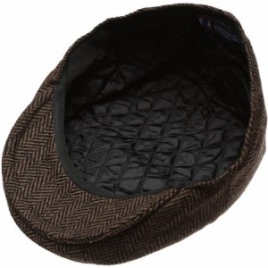 Newsboy Caps Men's Collection Wool Blend Herringbone Tweed Newsboy Ivy Hat with Dress Socks. - Darkbrown - CC12IJU0M75 $25.82