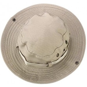 Sun Hats Bucket Hat Boonie Hunting Fishing Outdoor Wide Cap Brim Military Unisex - Beige - CN18R8SWHWE $19.34
