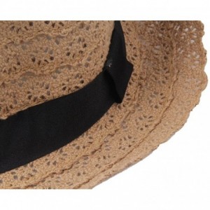 Sun Hats Women's Cotton Foldable UV Protection Beach Sun Hat - Camel - CS124C2JAPN $19.84