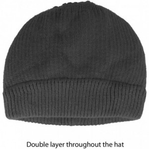Skullies & Beanies Women's Angora Blend Beanie Hat - Spiral Twist Pattern - Dual Layer - Black - CY12N7EQWSF $45.20