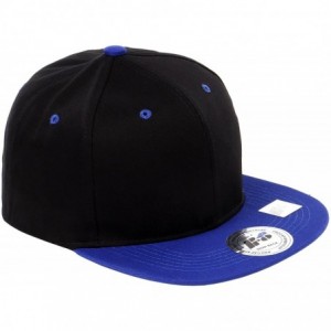 Baseball Caps Snapback Cap- Blank Hat Flat Visor Baseball Adjustable Caps (One Size) - Black Blue - CA18068EWNA $19.94