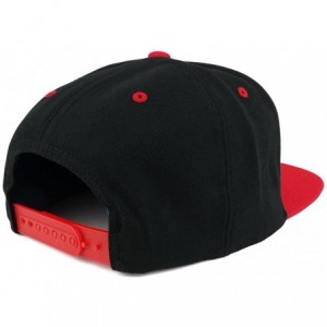 Baseball Caps King Two Tone Embroidered Flat Bill Snapback Cap - Black Red - CD17YX7W7WQ $34.82