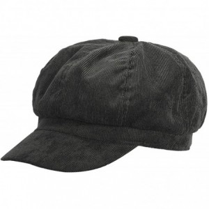 Newsboy Caps Beret Corduroy Newsboy Hat for Women Visor Adjustable Winter Octagonal Cap for Ladies - Army Green - CQ18I80ZO6M...