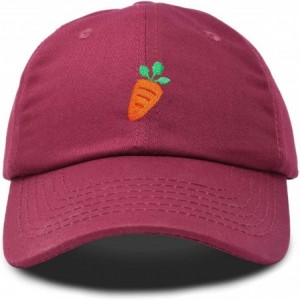 Baseball Caps Carrot Dad Hat Cotton Twill Baseball Cap Premium Embroidered - Maroon - CW180TTWNGQ $26.88