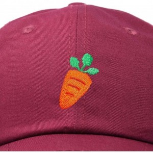 Baseball Caps Carrot Dad Hat Cotton Twill Baseball Cap Premium Embroidered - Maroon - CW180TTWNGQ $27.19