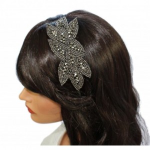 Headbands Flapper Headband 1920s Gatsby Leaf Hair Accessory for Women- Grey - Grey - CB11TIII6YJ $22.25