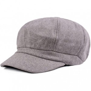 Newsboy Caps Womens Woolen Elastic Octagonal Ivy Newsboy Cabbie Gatsby Painter Hat Cap - Lightgrey - CW188KMA9QS $25.44