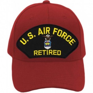 Baseball Caps US Air Force Retired Hat/Ballcap Adjustable One Size Fits Most - Red - CL18QZLGRDX $23.80