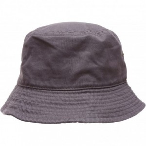 Bucket Hats Summer 100% Cotton Stone Washed Packable Outdoor Activities Fishing Bucket Hat. - Charcoal - CU182AKDN7U $22.88