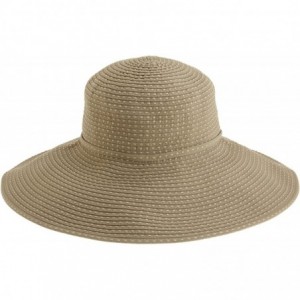Sun Hats Women's Ribbon Braid Hat With Five-Inch Brim - Khaki - CD1143BNWAD $50.55