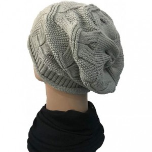 Skullies & Beanies Warm Slouchy Beanie Hat Baggy Stretchy Crochet Cap Casual Outdoor Knitted Hats for Men & Women - Gray - CZ...