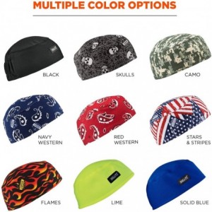 Baseball Caps Chill Its 6630 Skull Cap- Lined with Terry Cloth Sweatband- Sweat Wicking- Flames - Flames - CC114UTY4O7 $15.78