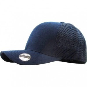 Baseball Caps Blank Stretch Mesh Back Cotton Twill Fitted Hat Spandex Headband - (Mesh Back) Navy - CG180K707EQ $27.48