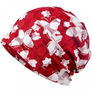 Skullies & Beanies Womens Cotton Beanie Chemo Caps for Cancer Patients - B-red - C918C5R3MYE $20.99