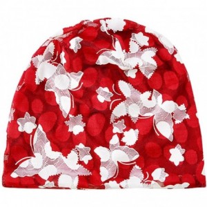 Skullies & Beanies Womens Cotton Beanie Chemo Caps for Cancer Patients - B-red - C918C5R3MYE $20.46