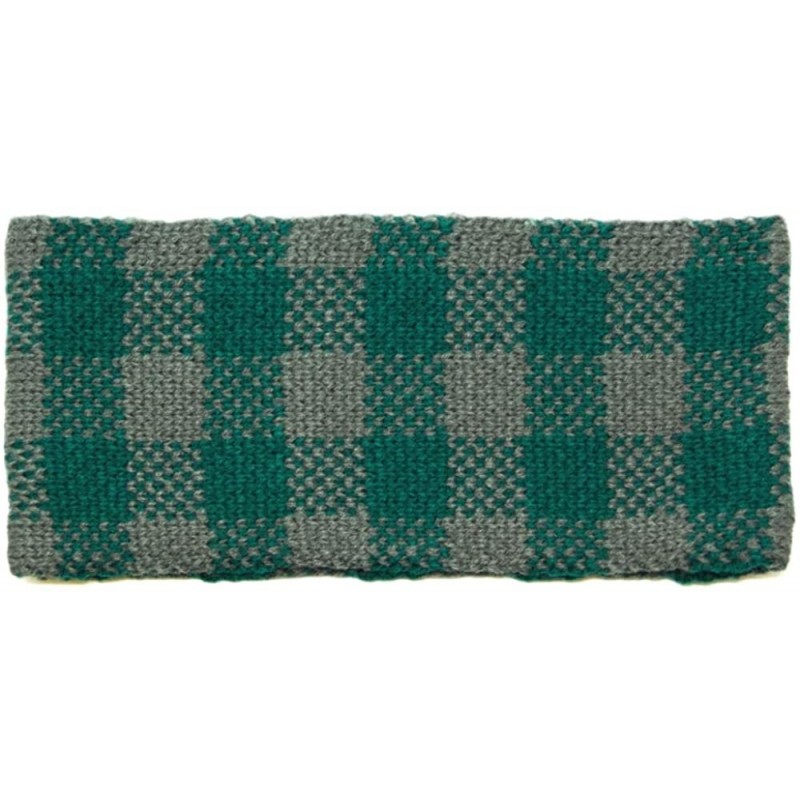 Headbands Women's Winter Knitted Headband Ear Warmer Head Wrap (Flower/Twisted/Checkered) - Checkered-green - CK18HD44Y5C $16.81