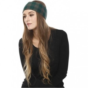 Headbands Women's Winter Knitted Headband Ear Warmer Head Wrap (Flower/Twisted/Checkered) - Checkered-green - CK18HD44Y5C $16.81