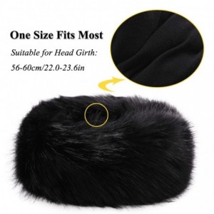 Cold Weather Headbands Women's Faux Fur Headband Winter Earwarmer Earmuff with Stretch-Black - Black - C018L69Z0NQ $31.03