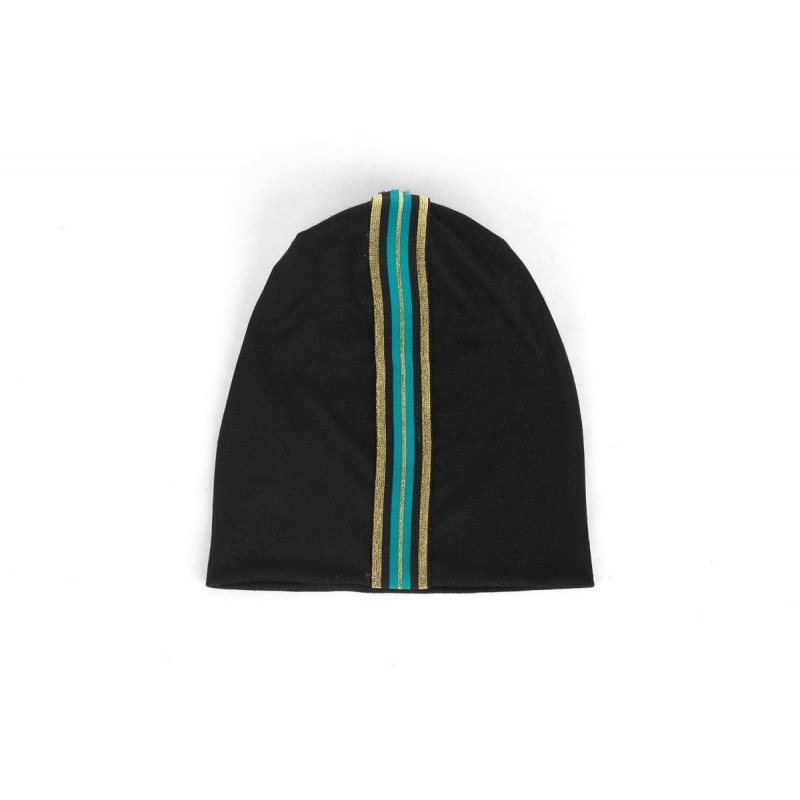Skullies & Beanies Women's Rainbow Striped Slouchy Beanie Hat - Black Gold - CQ18X7KLX58 $38.96