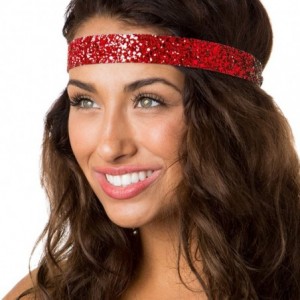 Headbands Women's Adjustable Non Slip Wide Bling Glitter Headband Silver Multi Pack - Black/Silver/Red 3pk - CD195E25M35 $31.77