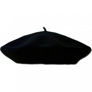 Berets Classic Wool Beret One Size Adult - Black - C3115R7ND2P $19.71