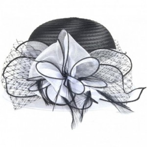 Bucket Hats Lady Church Derby Dress Cloche Hat Fascinator Floral Tea Party Wedding Bucket Hat S051 - S606-white - CU18G6H4768...