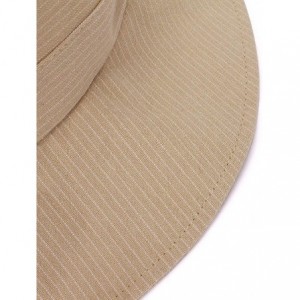 Sun Hats Women Strip Pattern Bucket Hat Lady Wide Brim Sun Hat Ladies Beach Sunhat - Beige - CX18QNKHUAW $31.64