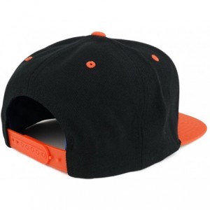 Baseball Caps Queen Two Tone Embroidered Flat Bill Snapback Cap - Black Orange - C917YXO6LT4 $41.07