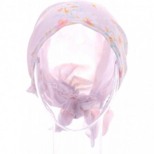 Skullies & Beanies Women Chemo Headscarf Pre Tied Hair Cover for Cancer - Pink White Flowers - C4198KNRRQ5 $24.58