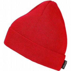 Skullies & Beanies Winter Warm Knit Cuff Beanie - Skull Cap Ski Cap - Daily Beanie for Men & Women - Jester Red - CC18IK3RHRK...