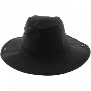 Sun Hats Wide Brim Bora Booney Outdoor Safari Summer Hat w/Neck Flap & Sun Protection - Black Solid - C9183GKDLGX $23.38