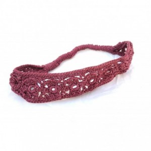 Headbands Crochet daisies elastic Headband handmade- good for women and girls (Brick) - Brick - C712E4PEIAF $66.55