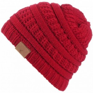 Skullies & Beanies Children Fashion Winter Warm Patchwork Comfortable Knitted Cap Hats & Caps - Wine Red - C919247LG0X $42.29