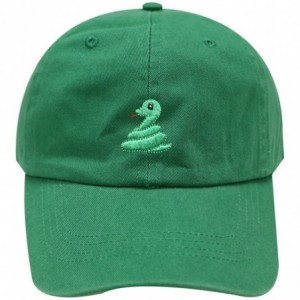 Baseball Caps Cute Snake Emoji Cotton Baseball Caps - Kelly Green - C91862NRECZ $27.46