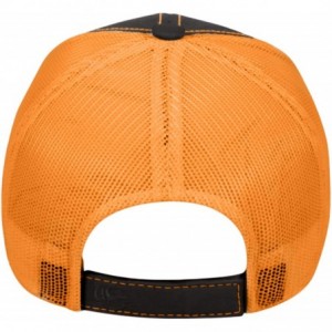 Baseball Caps Custom Trucker Mesh Back Hat Embroidered Your Own Text Curved Bill Outdoorcap - Black/Neon Orange - C318K5O8N36...