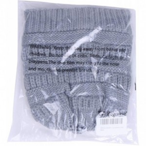 Skullies & Beanies Women's Knitted Messy Bun Hat Ponytail Beanie Baggy Chunky Stretch Slouchy Winter - Denim Blue - CD18YMEZC...