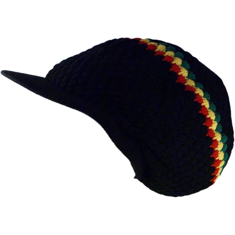 Skullies & Beanies Rasta Knit Tam Hat Dreadlock Cap. Multiple Designs and Sizes. - Large Round Black/Red/Yellow/Green- With B...