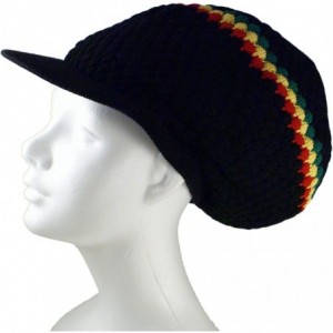 Skullies & Beanies Rasta Knit Tam Hat Dreadlock Cap. Multiple Designs and Sizes. - Large Round Black/Red/Yellow/Green- With B...