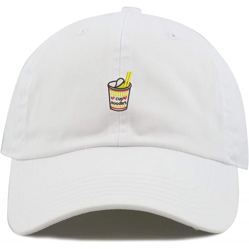 Baseball Caps Unisex Cup of Noodles Low Profile Embroidered Baseball Dad Hat - Vc300_white - CB18R2ELGIY $34.23