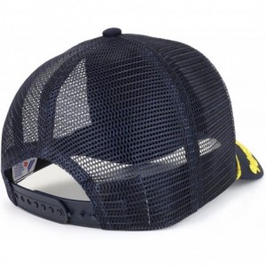 Baseball Caps Captain Oak Leaf Embroidered Trucker Mesh Cap with Yellow Rope - Blue Blue - CM180HDR7Z7 $30.12