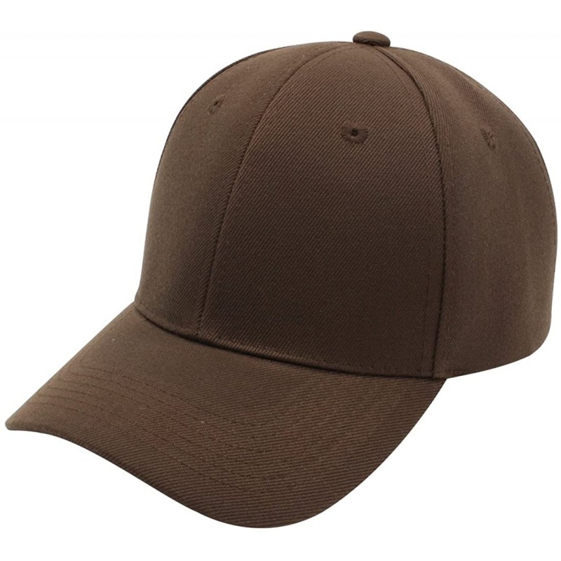 Baseball Caps Baseball Cap Men Women - Classic Adjustable Plain Hat - Dark Brown - CG17YKEHWUW $21.16