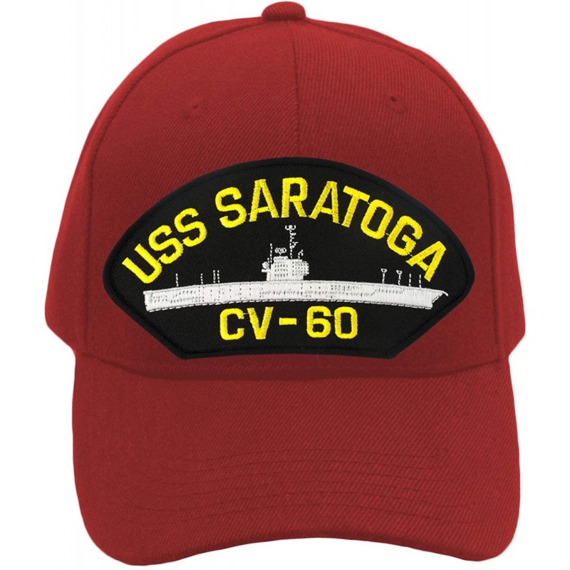 Baseball Caps USS Saratoga CV-60 Hat/Ballcap Adjustable One Size Fits Most - Red - CW18S03YG8U $43.10